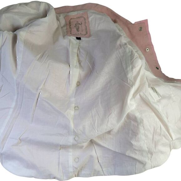 My Tribe Pink Suede Leather Taylored Feminine Lightweight Jacket Cotton Lined - Picture 6 of 11